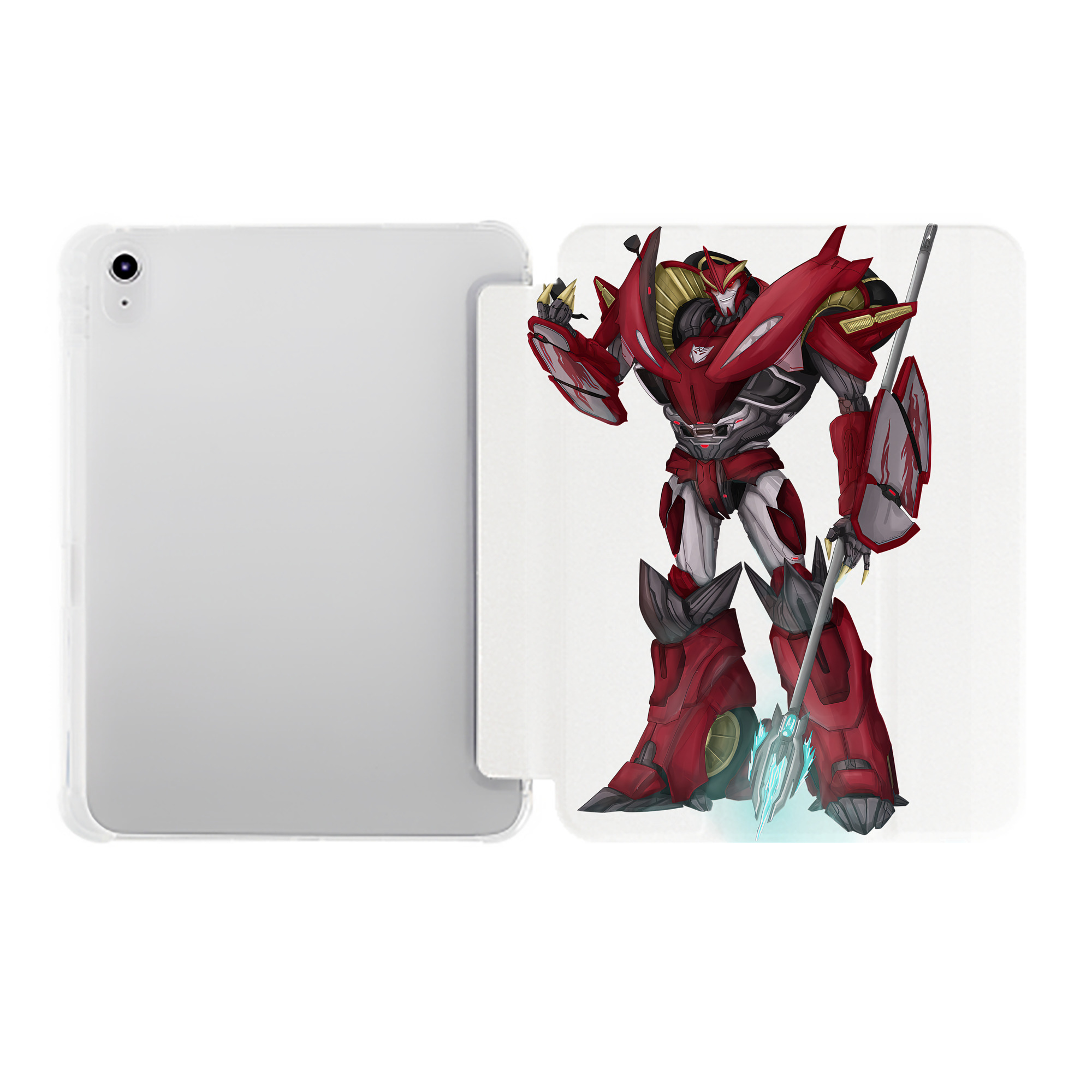 （画像用） Transformers トランスフォーマー IPad ケース ペン収納付き 三つ折りスタンド PUレザー×シリコン 対応機種9.5/10.5/10.9インチ
